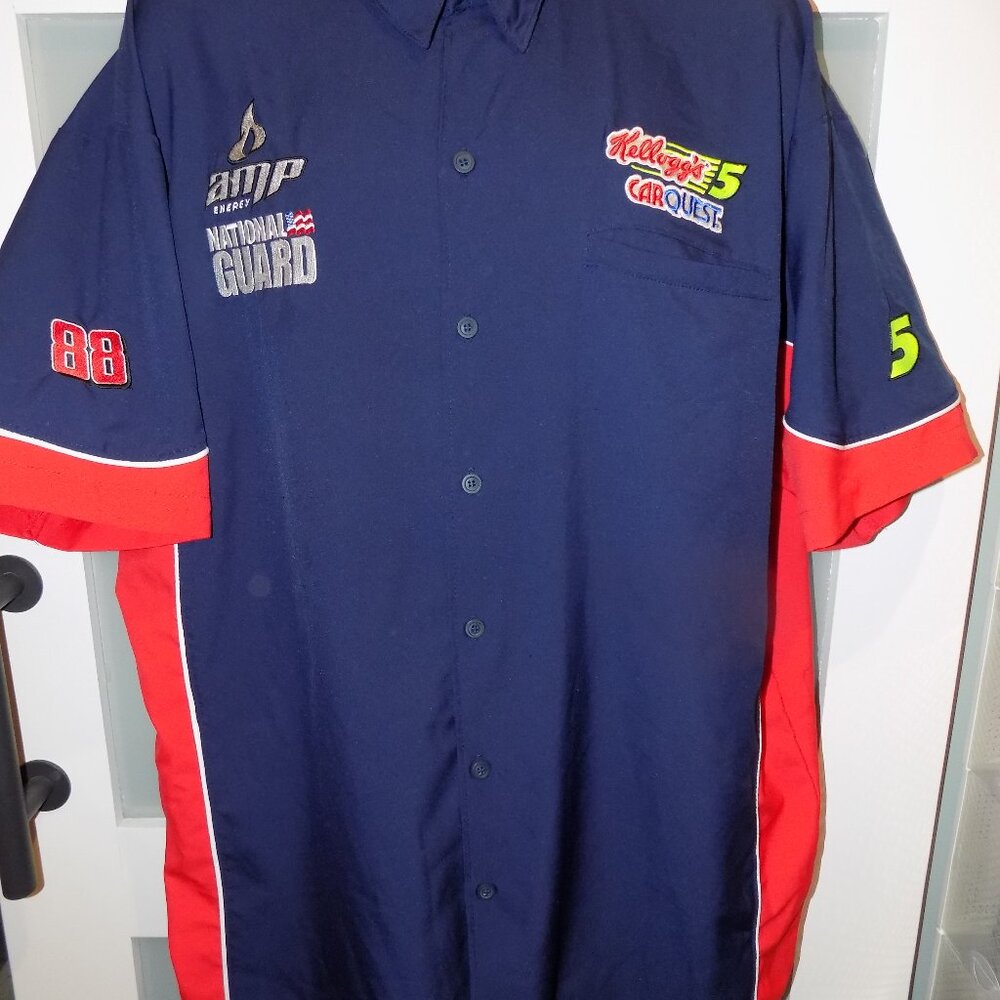 Hendrick Motorsports AMP Energy National Guard Pit Crew Shirt #88 #5 Size L Mens